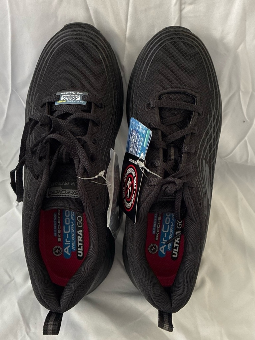 NWT Skechers Work Slip-Resistant Sneakers - Black ULtra Go Work Memory Foam